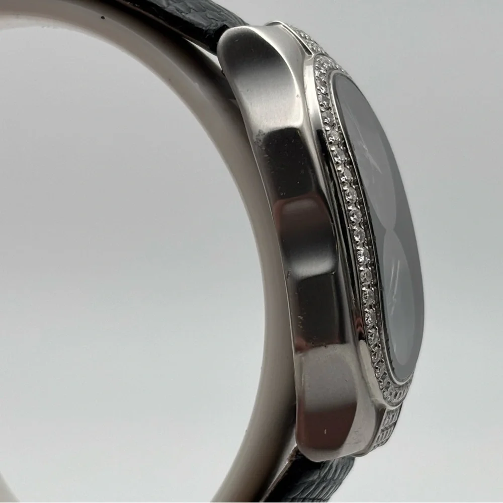 Philip Stein Teslar Dual Time Diamond Bezel Watch 45mm Lizard Strap - Picture 6 of 10
